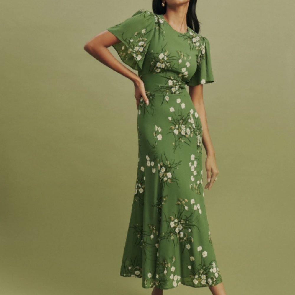 Reformation Roxana Dress in Green Size 8
